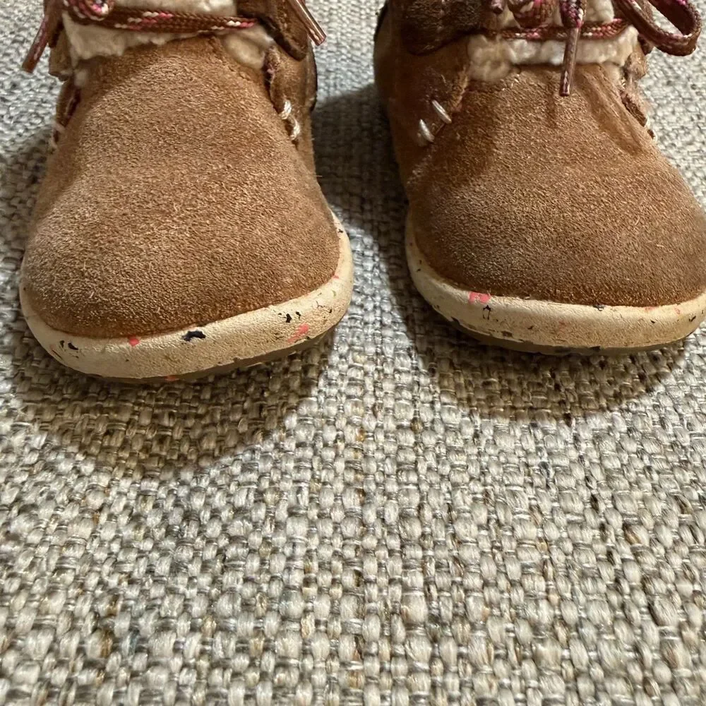 Merrell Kids Bare Steps Cocoa Boots Chestnut Pink Suede Toddler Shoes 6M